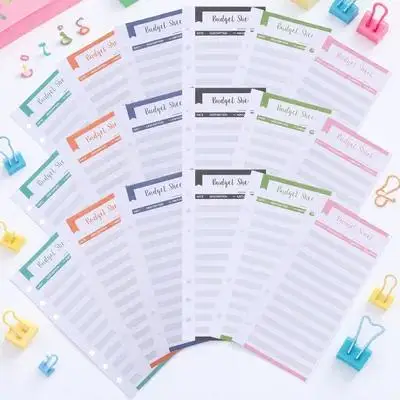 Budget Sheet for Personal Use 40Pcs Expense Tracker Excel Planner Colorful Office Supplies
