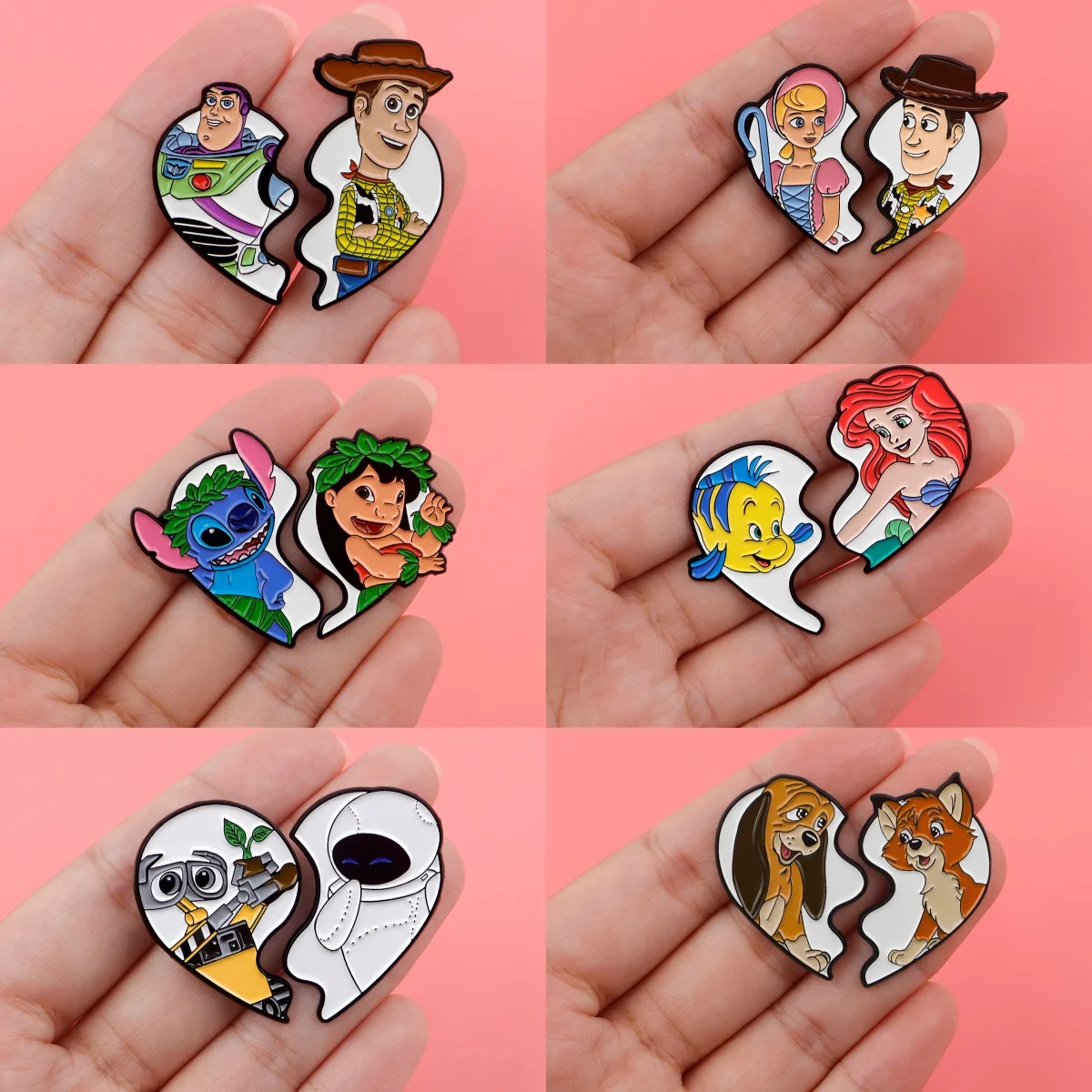 Pretty Girl Enamel Pin Cartoon Robot Brooch Set Lapel Pins Badge on Backpack Costume Accessories Anime Jewelry Gifts for Friends