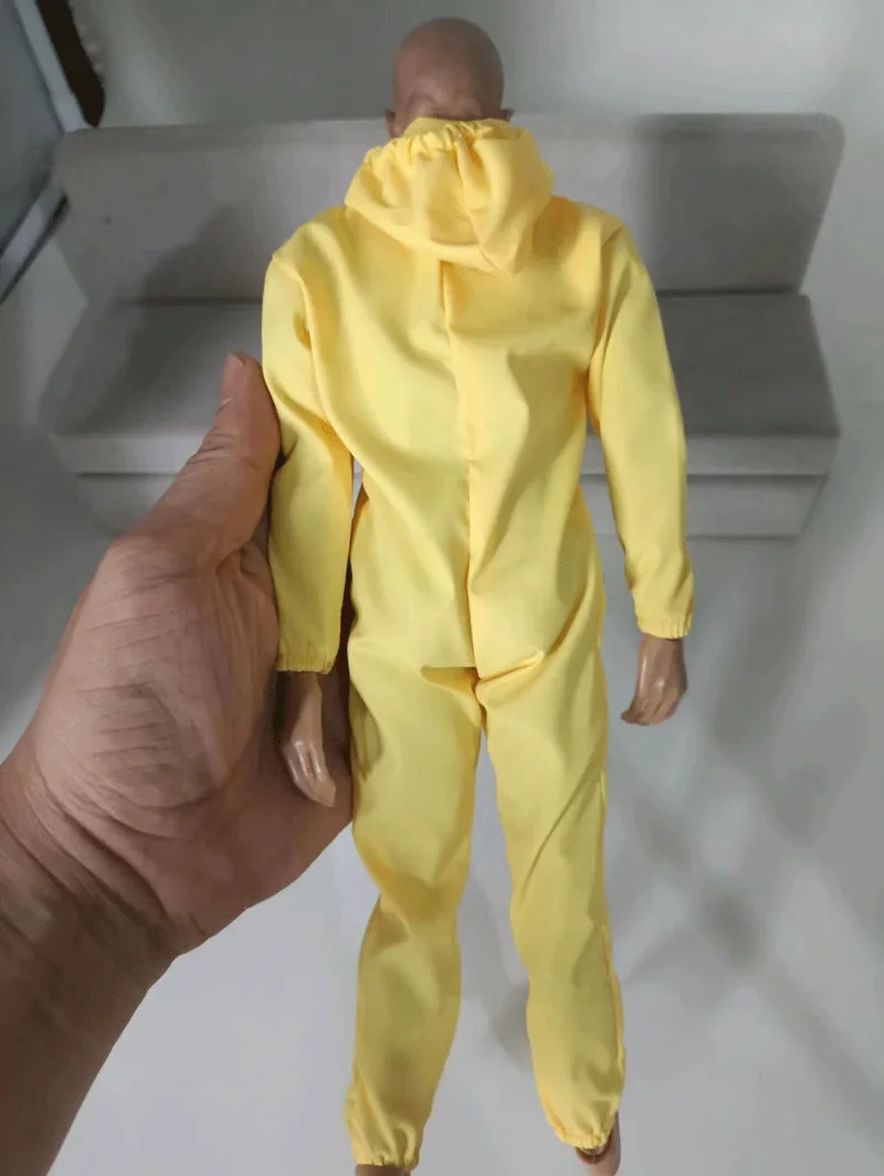 1/6 ratio yellow jumpsuit male,head sculpture+body for 12'' Action doll