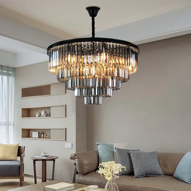 Imagem -02 - Modern Crystal Gold Chandelier Suspensão Luminária Teto Pendurado Lâmpada Sala e Decoração do Quarto