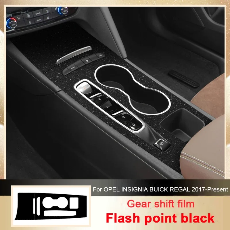 Car Carbon Black Interior Sticker For OPEL INSIGNIA BUICK REGAL 2017-2026 Lifting Window Panel Decal Gear Door Protective Film