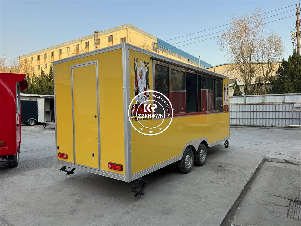 

Customized Food Truck Design For Hot Dog Sale Cart With Kitchen Equipments Mobile Restaurant Concession Food Trailer