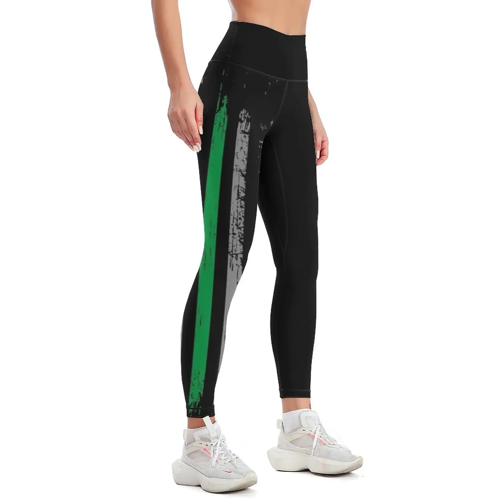 Thin Green Line Support of All Support Military American Flag Leggings Women's sportswear fitness set gym Womens Leggings