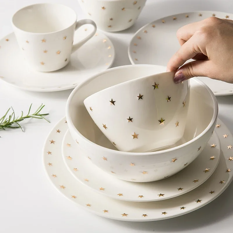 Nordic Star Tableware Ceramic Dishes Home Creative Dishes Dishes Rice Bowls Spoons Kitchen Dining Room Decorative Tableware