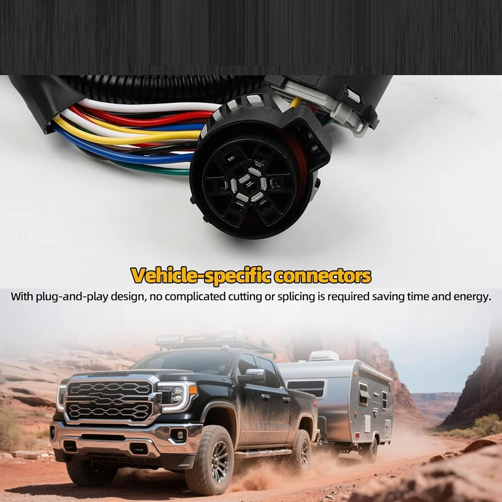 

For 2019- 2025 Silverado 1500 2500HD 3500HD GMC Sierra 1500 2500HD 3500HD Compatible 56003 Trailer Wiring Harness