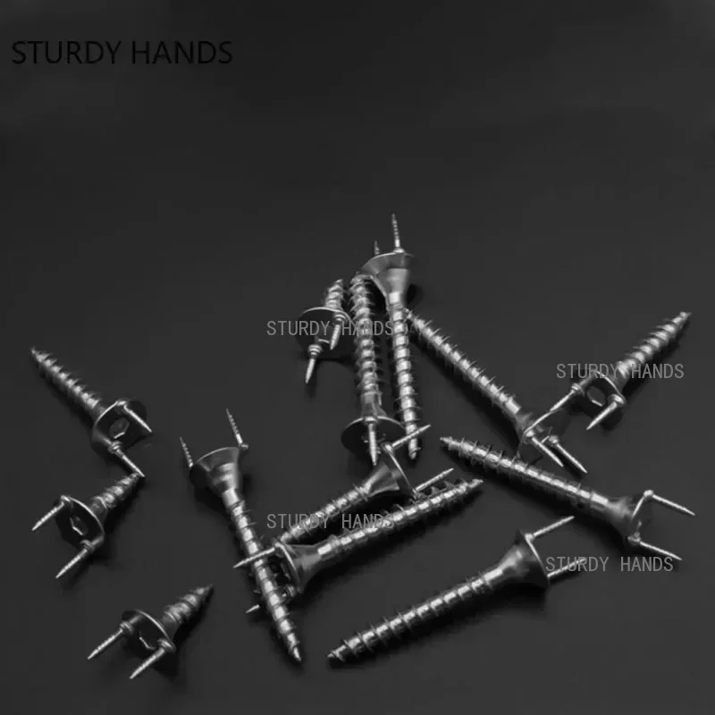 50pcs Solid Wood Baseboard Seamless Nails Double-headed Self-tapping Screws Foot Line Special Nails Invisible Security Screws