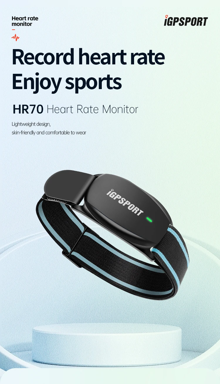 iGPSPORT HR70 Herzfrequenzmesser Armband Fitness Lauf-Sport Herzfrequenzsensor Bluetooth ANT+ für Fahrradcomputer – Detail 1