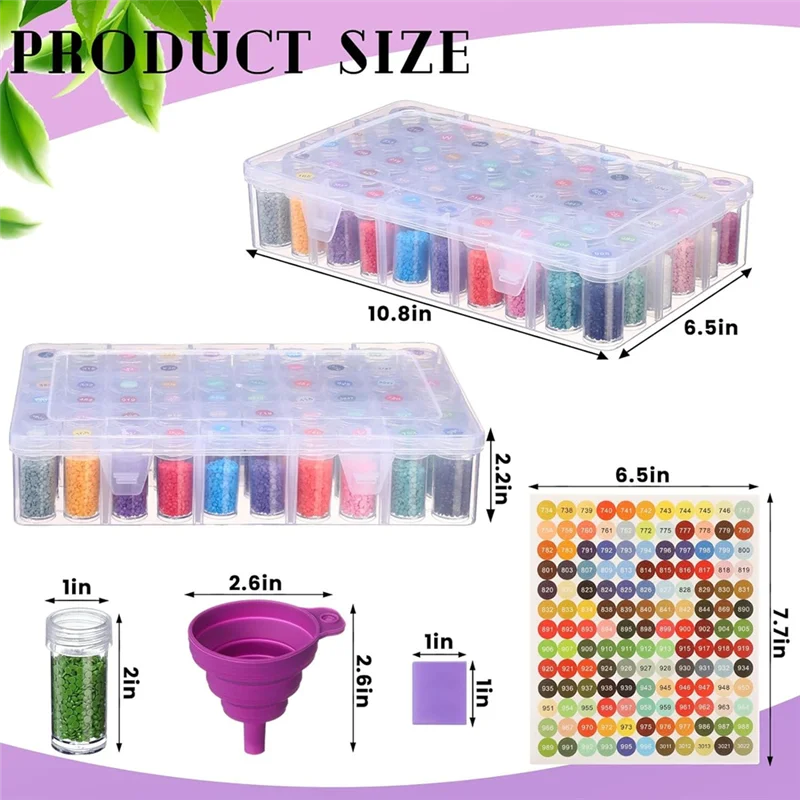 D 다이아몬드 페인팅 보관 상자, 60 그리드 페르시 보관 상자, 다이아몬드 아트-POS 용 라벨이있는 다이아몬드 아트 액세서리 보관 상자