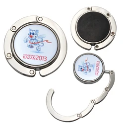 Customized Logo Business Promotional Gifts Women Handbag Hanger Custom Folding Purse Hook Metal Bag Holders for Table 40 Pieces