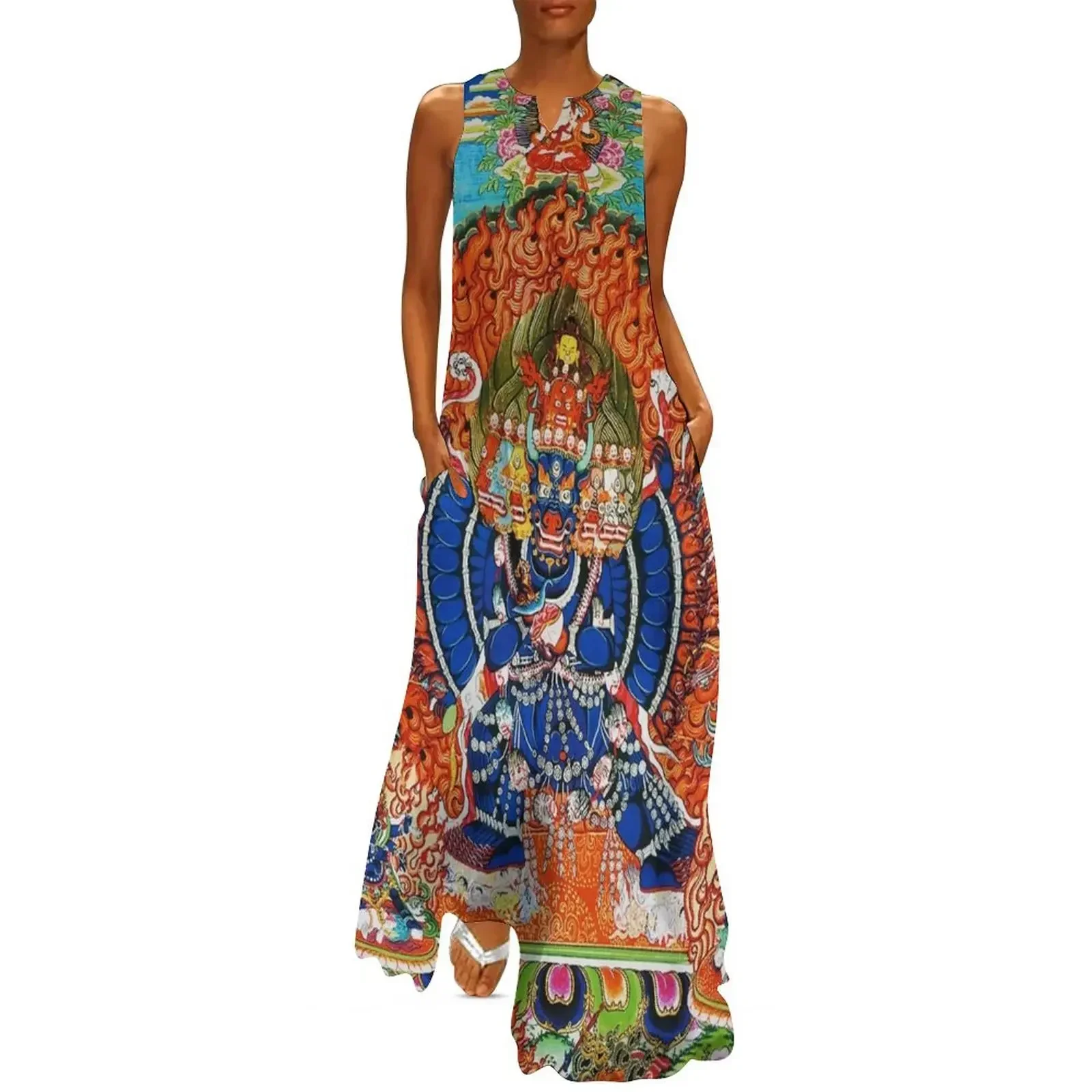 

Vajrabhairava Tantric Buddhist Deity 3 Long Dress Women's clothing loose women's dress women clothes Dress