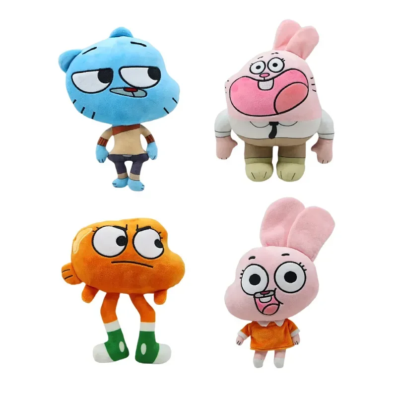 

The Amazing World of Gumball, мультяшная плюшевая кукла, оранжевая, с большим глазом, рыбой, подушка для дивана, детский подарок, мягкая игрушка в виде животного, новинка 2025, плюш