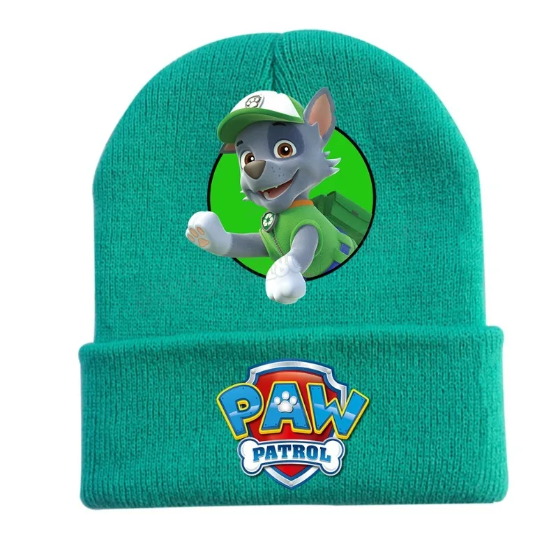 Paw Patrol Skye Woolen Hat Headgear Cartoon Winter Chase Marshall Knitted Cap Skullies Beanies Boy Girl Bonnet Birthday Gifts