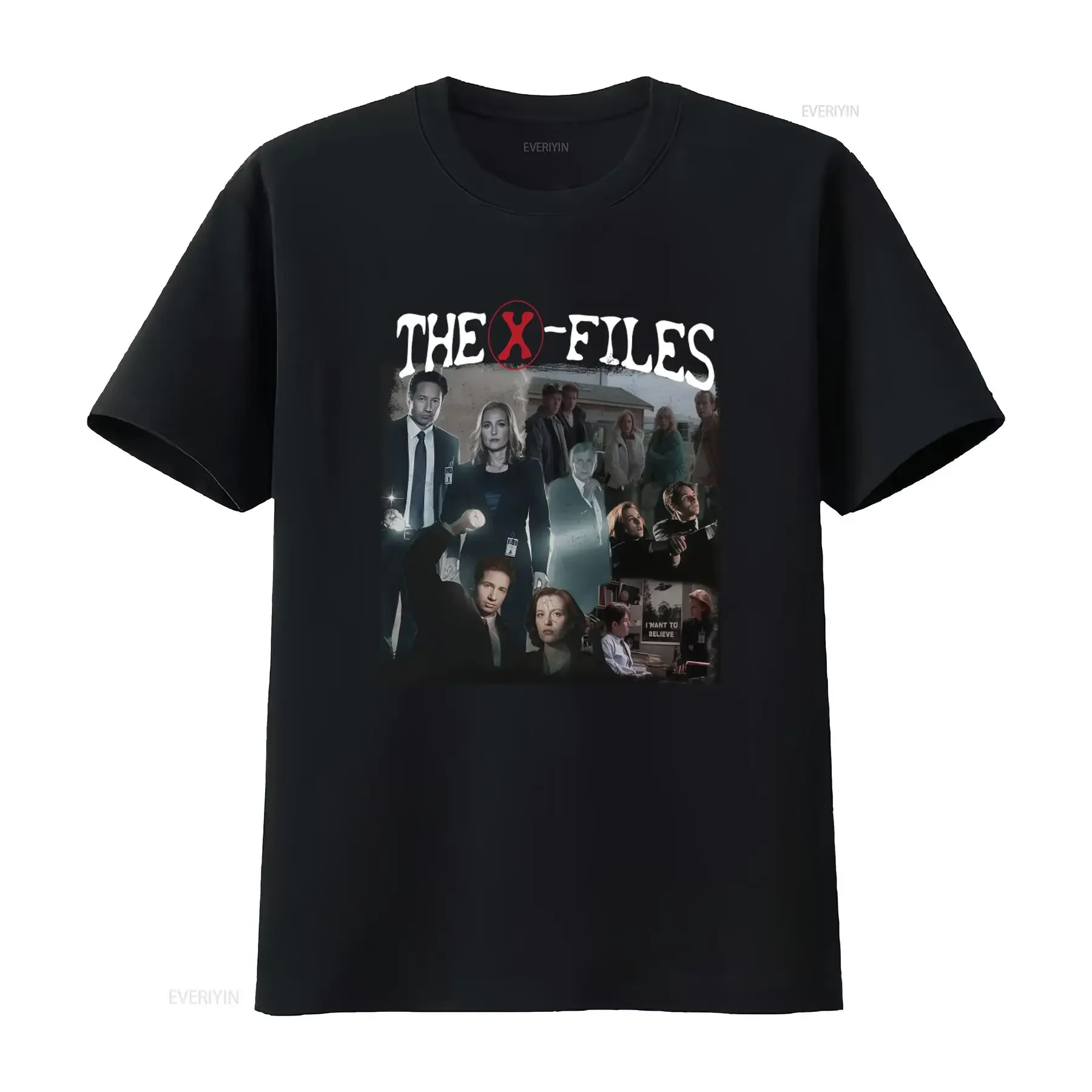 The X Files Vintage Bootleg T Shirt with Dana Scully and Fox Mulder Print vintage Washed Versatile Soft Stretched Unisex