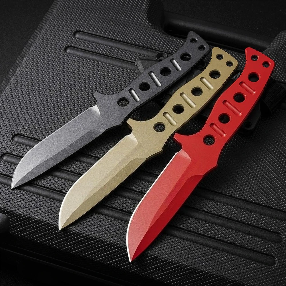 2025 سكاكين ثابتة محمولة جديدة 9Cr18Mov شفرة أدوات المائدة المطبخ المفيدة مع غمد K للطبخ في الهواء الطلق الصيد أداة تخييم