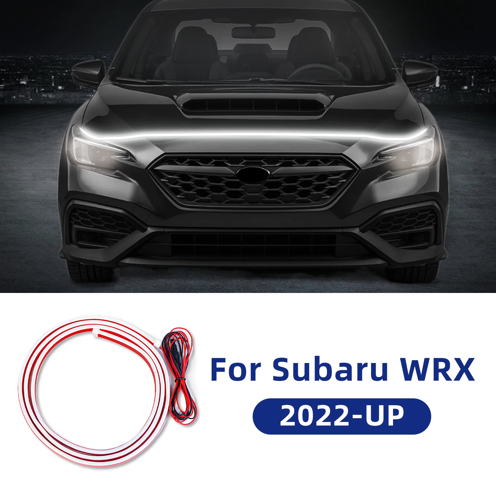 LED Car Under Hood Light Strip For Subaru WRX 2022 2023 2024 Cuttable LED Strips Turning Light Decorative Waterproof IP66