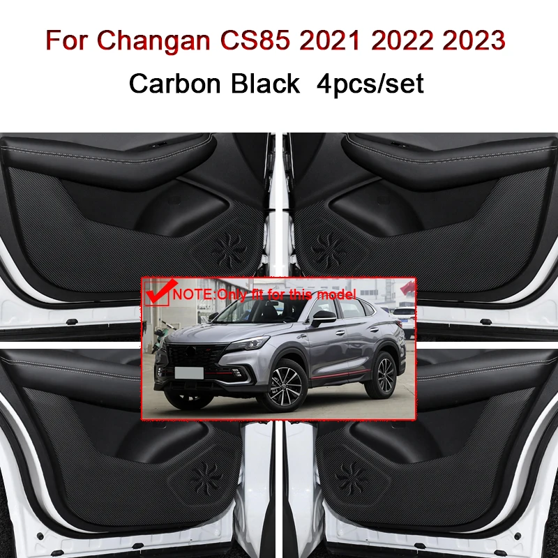 

Подходит для Changan CS85 2021 2022 2023 Противоударная накладка на дверь автомобиля, углеродное волокно, кожаная текстура, Противоударная защитная наклейка, аксессуары