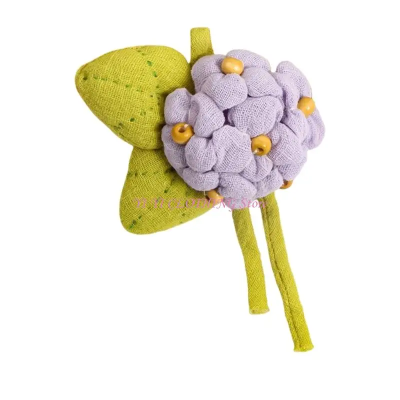 N5KF Lightweight Breathable Hydrangea Floral Brooch with Secure Alloy Clasp for Women