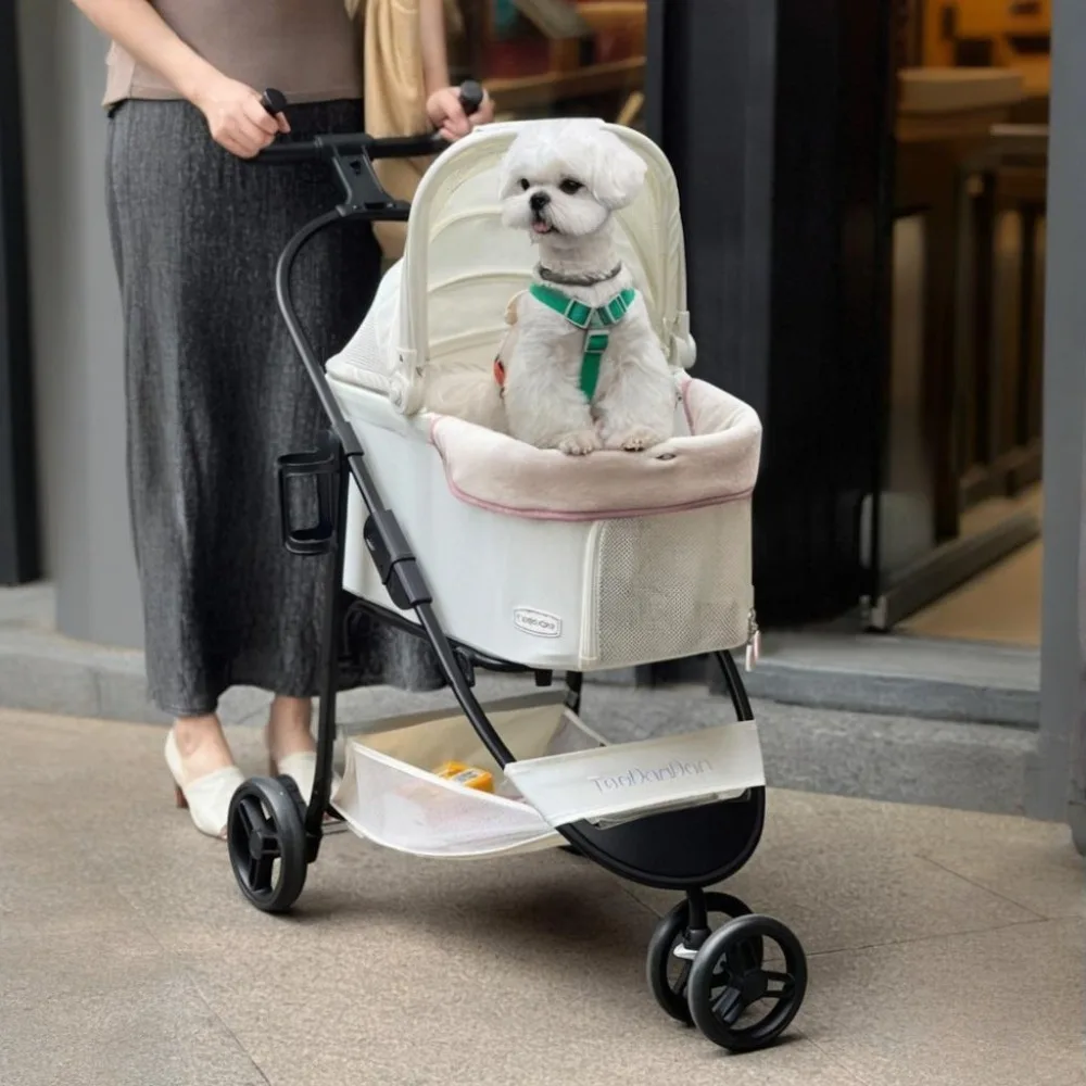 Pet Stroller Detachable Portable Small Dog Car Seat 360 ° Universal Front Wheel Puppy Carrier Breathable Dog