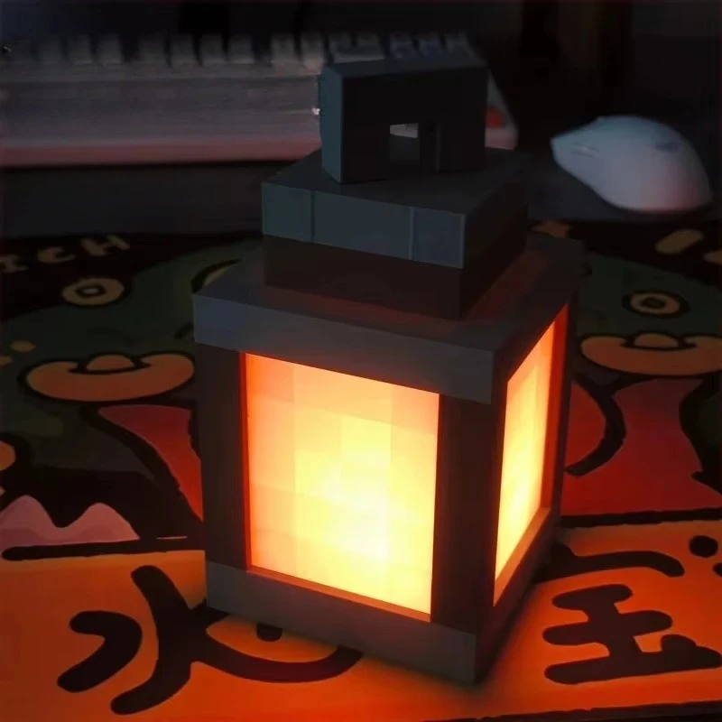 Pixel Style Wall Night Light, USB Powered Creative My World Hanging Lantern, Atmosphere Lamp For Bedroom Gaming Room  Gift