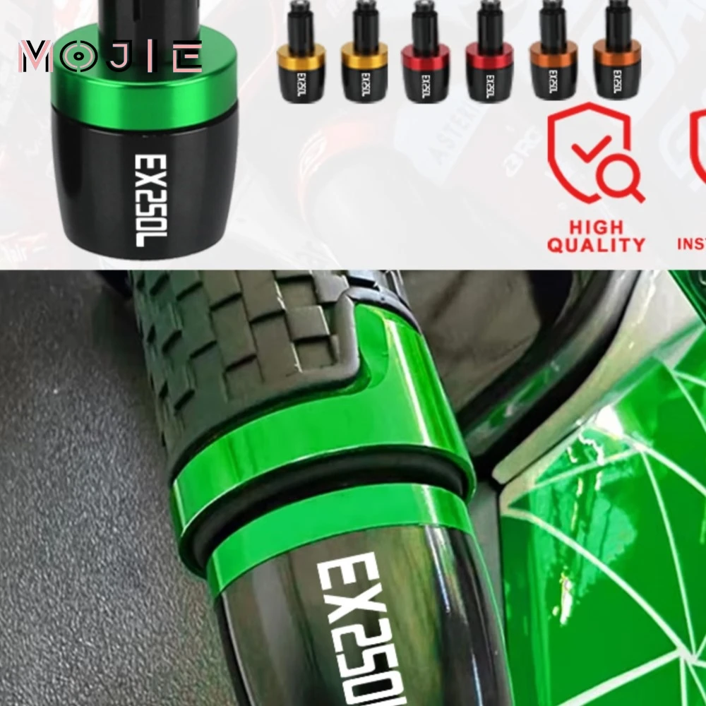 

For Kawasaki EX250L EX 250L 250 L 2017-2024 2023 2022 2021 7/8'' 22mm Motorcycle Grips Hand Grips Handlebar Counterweight Plug