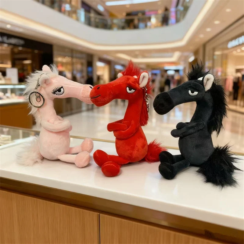 الأحمر ملاحظة حار نمط جديد 2026 سنة الحصان التميمة أفخم قلادة عالية الباردة الظلام الحصان دمية حقيبة سيارة ديكور الأسرة صديق هدية #5