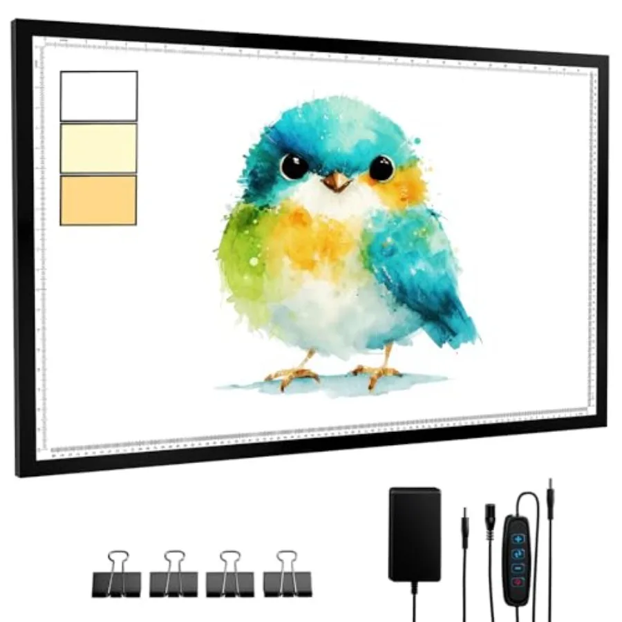 

A1 Light Pad for Diamond Painting10000+ LUX Super Bright 3 Colors and10 Level/Stepless Dimming Light Board Extra Large with UL