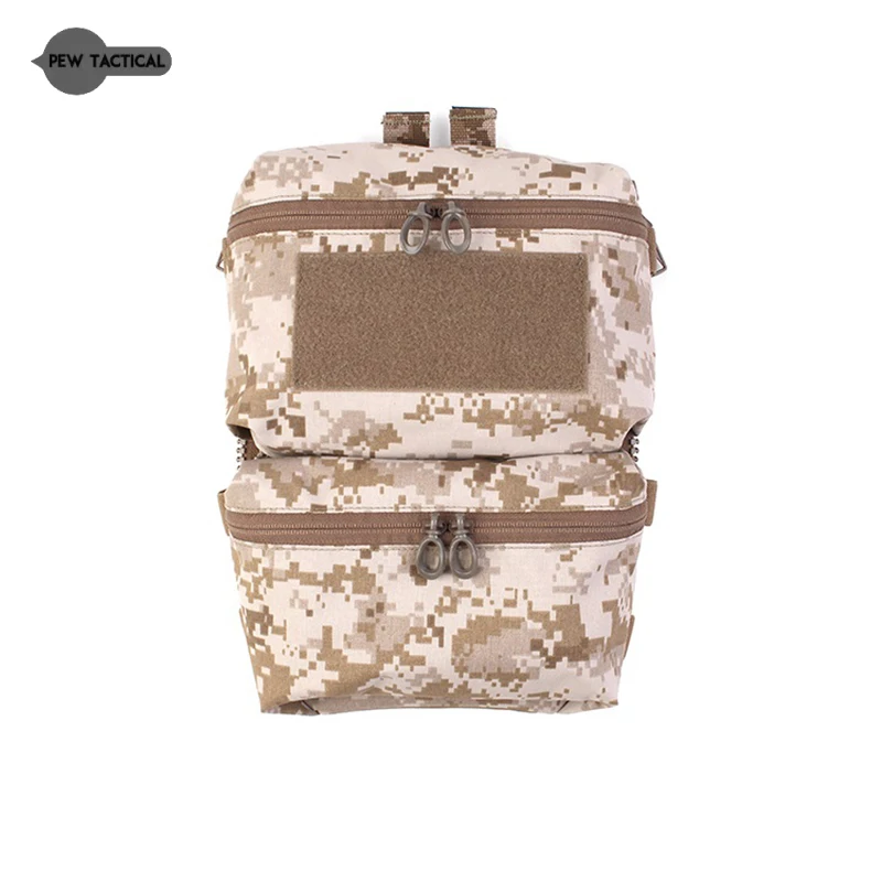 PEW TACTICAL Back Panel Sub-package Double Pouch For FCPC V5 Tactical Zip On Back Vest Accessories BP04