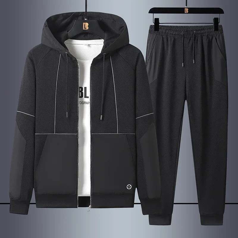 2024 Men Winter Sport Suits Casual Outdoor Zipper Jackets and Sweatpants Jogging Set Male Hoodie Tracksuit Running Mens Clothes