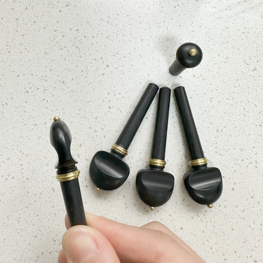 1 set high quality 4/4 violin ebony wood accessories parts fittings,Tailpiece+Baroque Tuning pegs+Endpins+Chin rest/Chin Holder