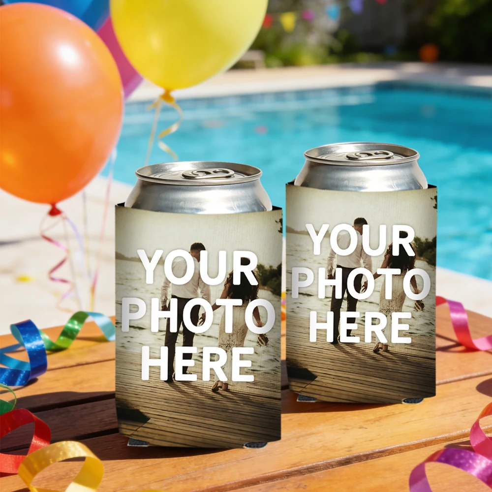 2/5/8 Stück personalisierte Foto-Becherkühler-Hüllen – perfekt für Hochzeitsfeiern, süße Reisen und Hochzeitsdekorationen