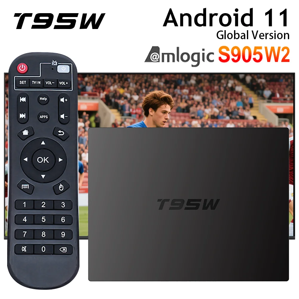 

T95W Android 11 TV Box Amlogic S905W2 4G64G AV1 BT TVBOX 2.4G&5G Dual Wifi 4K HD BT5.0 Set Top Box Media Player
