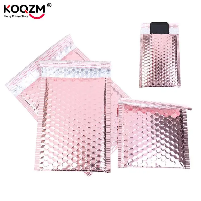 10pcs Rose Gold Bubble Envelope Foam Foil Shipping Mailing Bag Bubble Mailer Envelopes For Gift Packaging 15x13cm/18x23cm