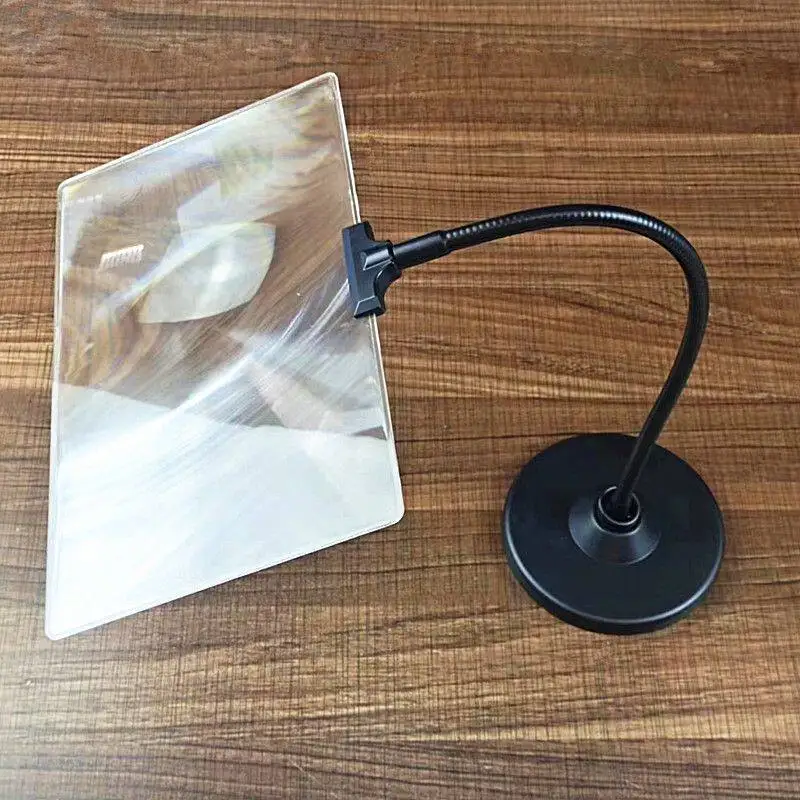 4X Professional-grade Rectangular Desktop Magnifying Glass Phone Screen Magnifier Helping Hands Loupe