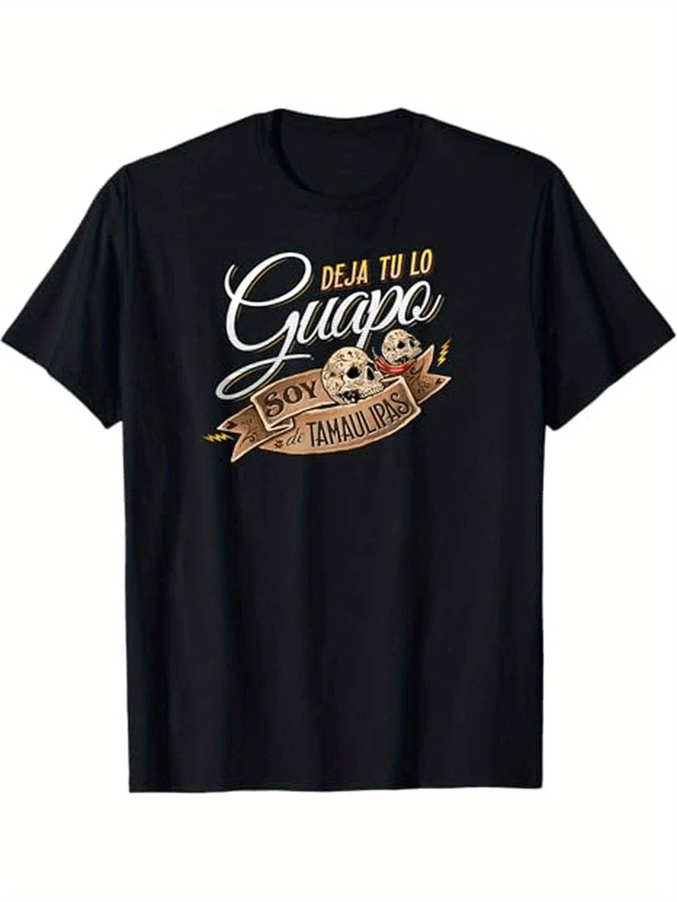 "Leave Your Handsome, soy de Tamaulipas", divertida camiseta mexicana, 100% algodón, cuello redondo, manga corta, camiseta informal de verano para hombre