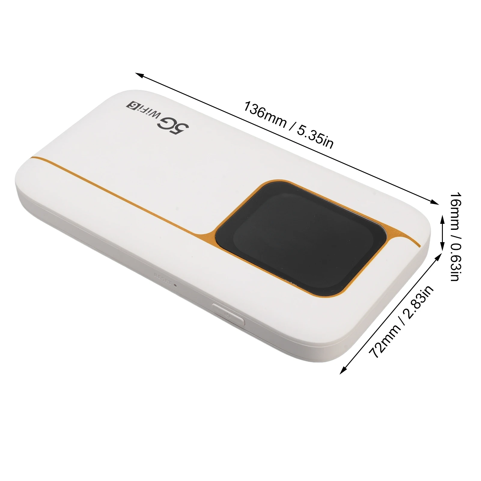 Mobile Hotspot High Speed WiFi 6 2.01 Inch  5G Mobile Hotspot Router Supports 16 Devices USB C for Working Places