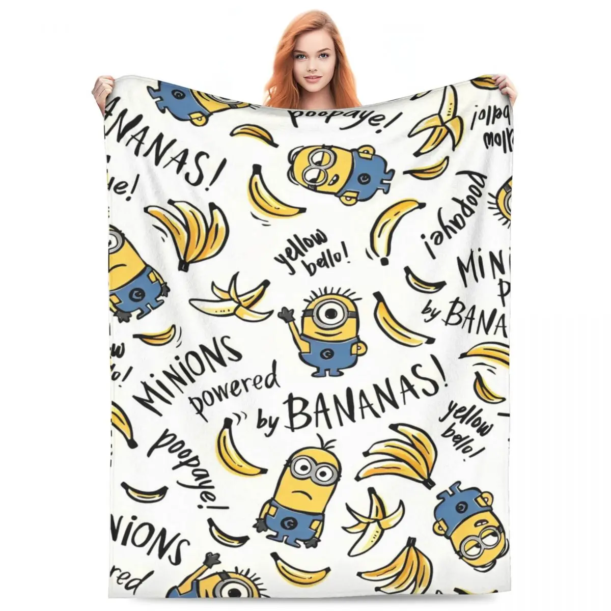 Minions Miniso Blankets Travel Office Picnic Flannel Bedding Throws For Bedroom Super Soft Custom Quality Bedspread Gift