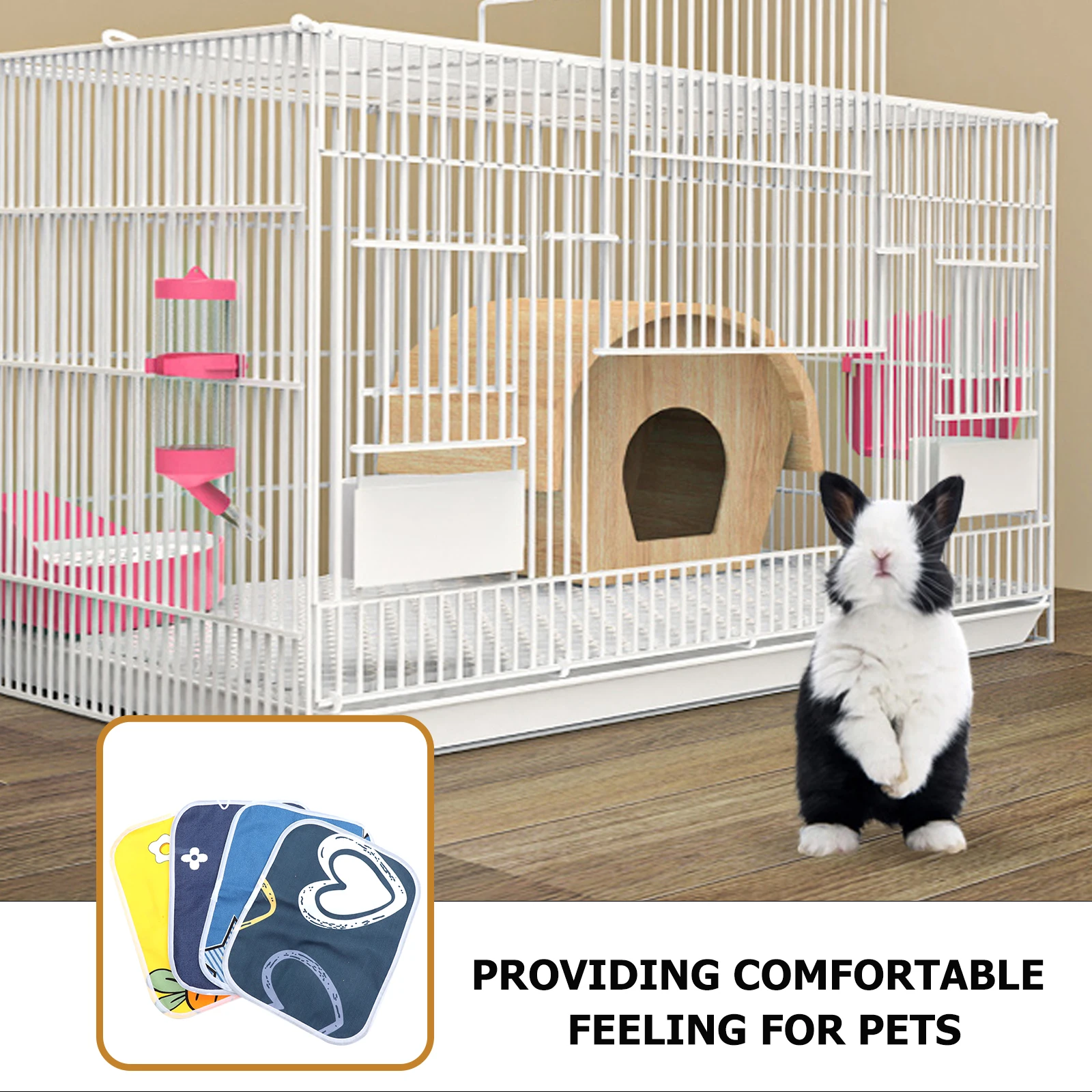 

4 Pcs Guinea Pig Cage Liner Waterproof Reusable Hamster Pee Pad 35x45CM Washable Small Pets Bedding Pet House Accessories