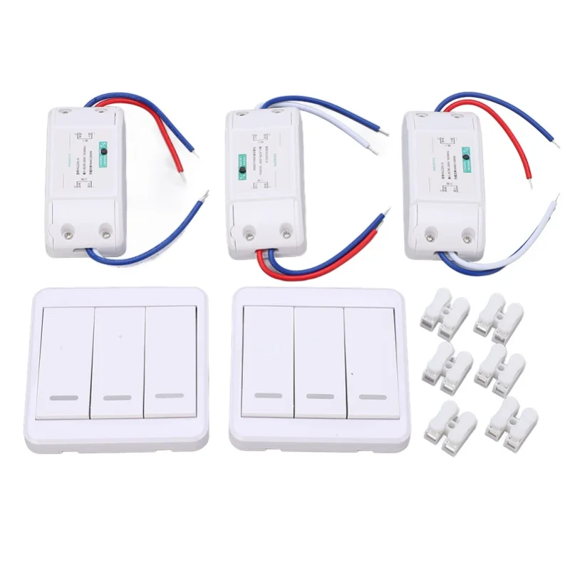 Wireless Light Switch Radio Frequency Controlling Stable Signal Reliable Durable Wall Button For Home 90-260V