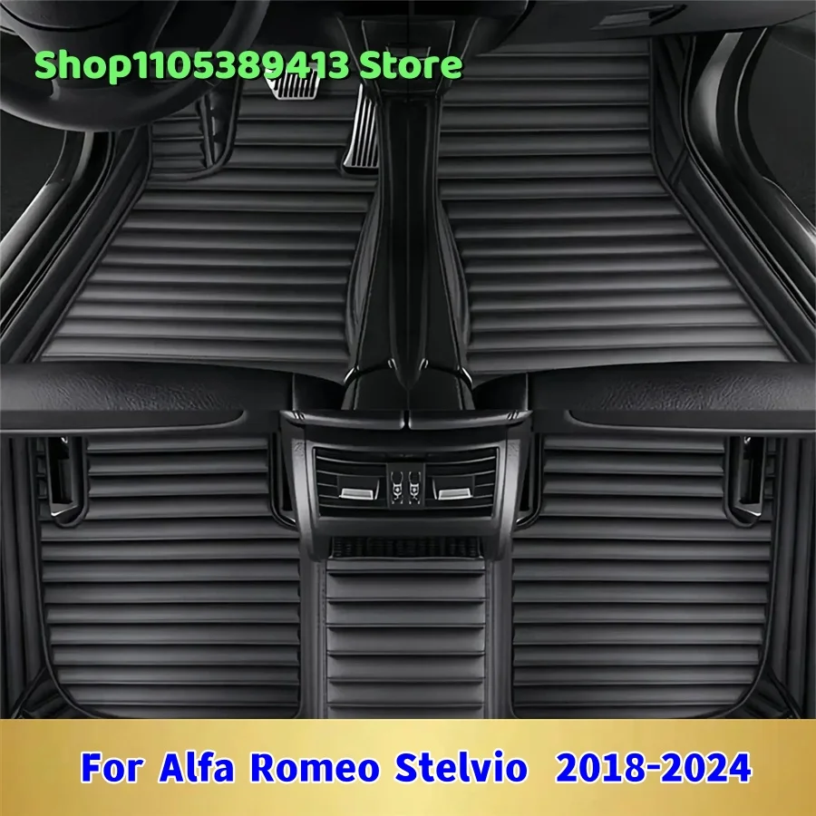 

The Mats Carpets Car Mat Accessories Leather Custom Car Floor Mats For Alfa Romeo Stelvio 2018 2019 2020 2021 2022 2023 2024