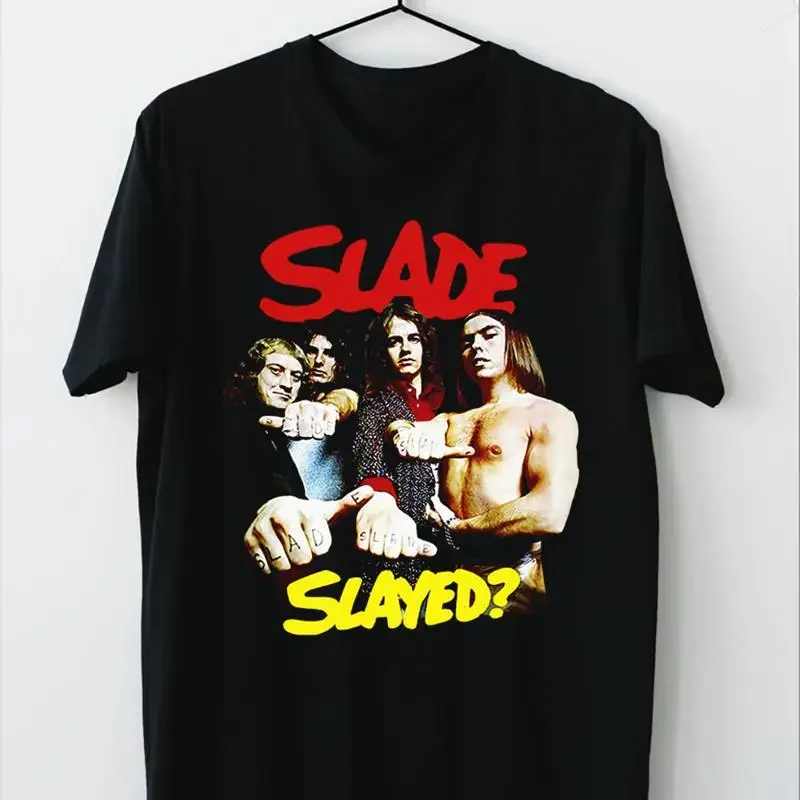 NEW Rare SLADE BAND Slayed  Black For Fan T Shirt AL151