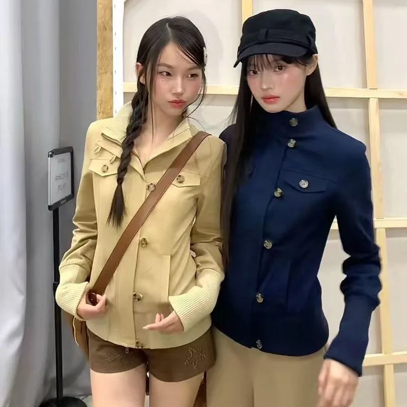 

Women's New American Retro Collar Jacket Jacket Women's Autumn And Winter New Niche Design Slim Zipper Top Cardigan Short Coat