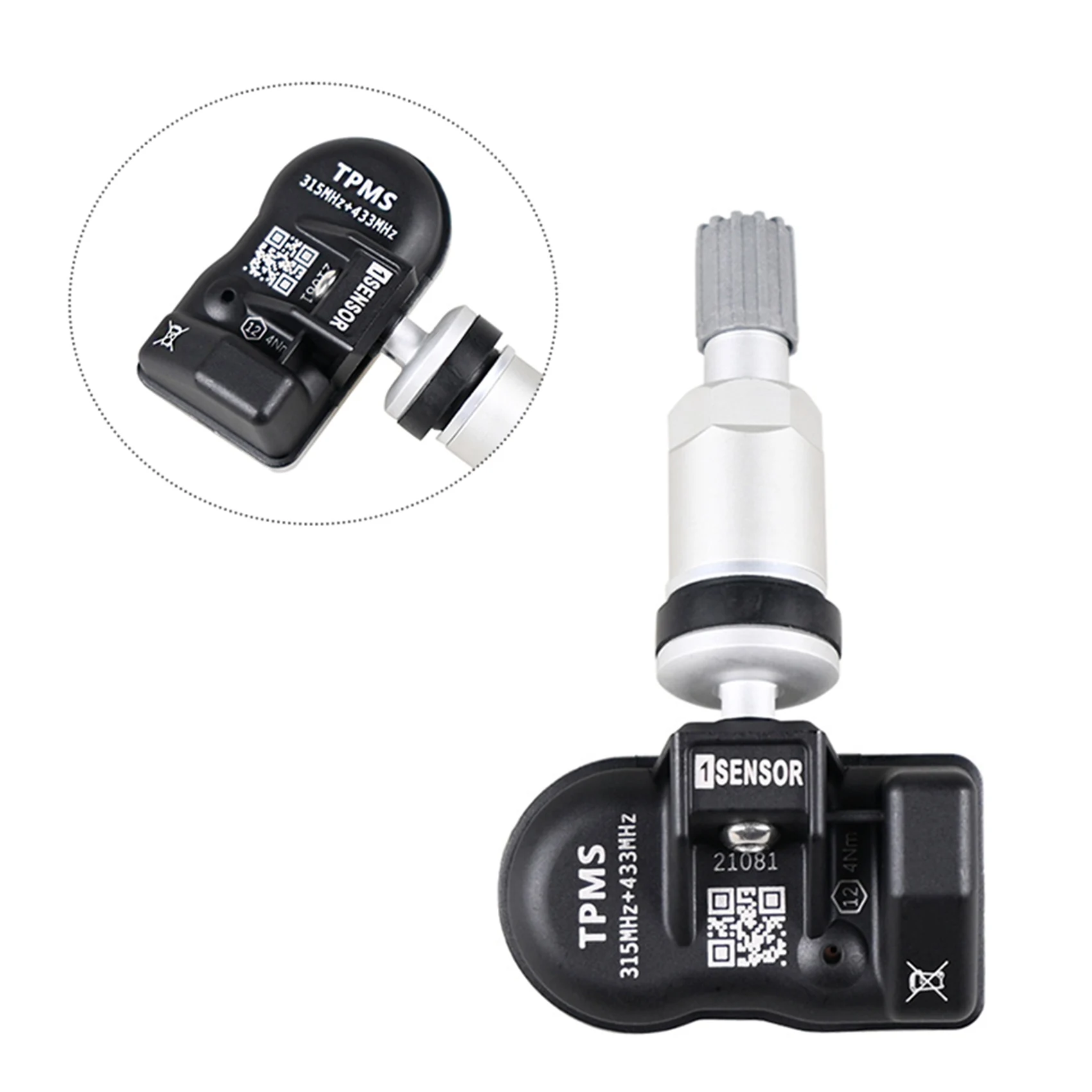 4Pcs TPMS Sensor 433MHz 315MHZ Sensor Universal 2 in 1 Tire Programmable TPMS Sensor for Tire Pressure Monitoring System
