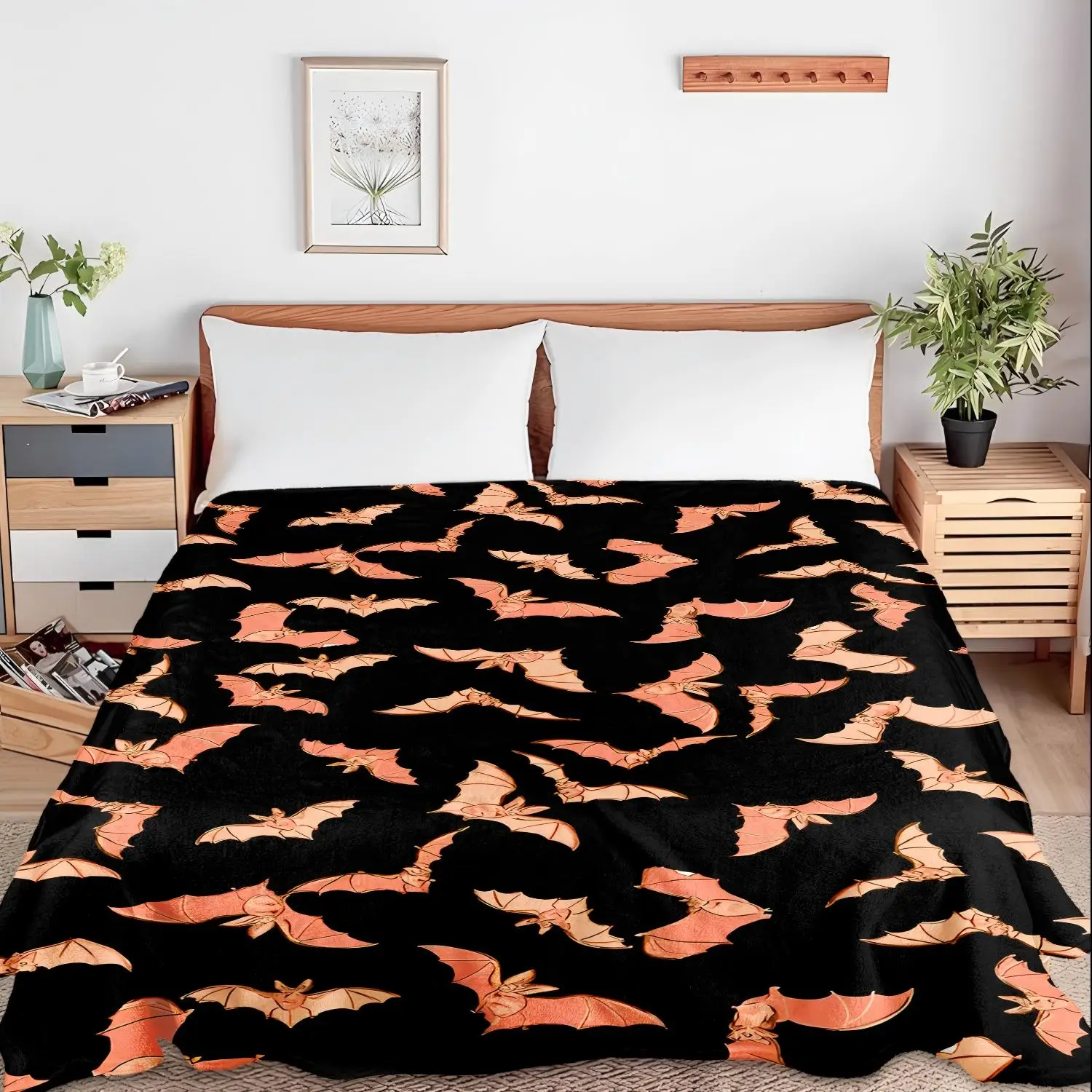 1 قطعة موضوع الهالوين رمي بطانية الوردي الخفافيش مخيف الفنون بو رقيقة بطانية هدايا للأريكة السرير سيارة المنزل التخييم استخدام طوال الموسم