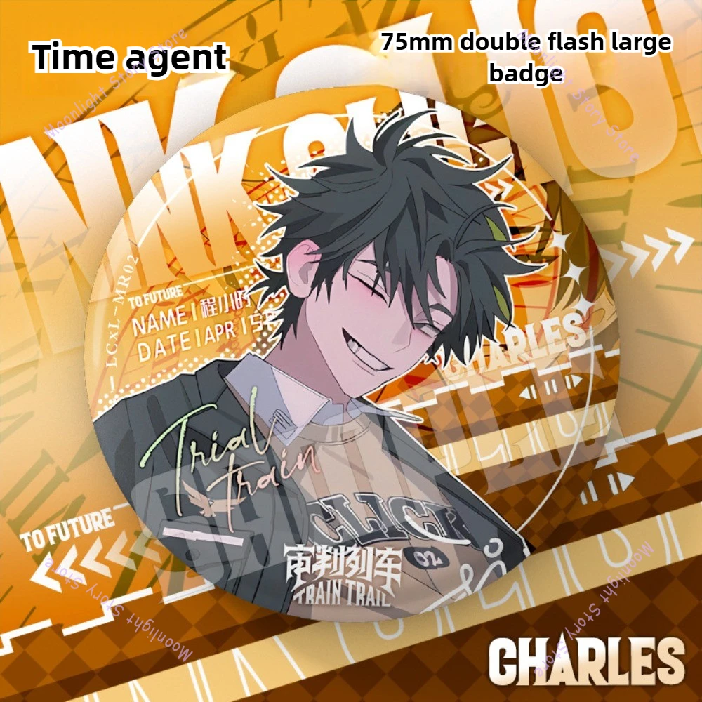 75 مللي متر رابط انقر أنيمي شارة دبوس تصميم فلاش مزدوج للملابس حقائب القبعات الديكور جمع هدية الإكسسوارات لمحبي #3