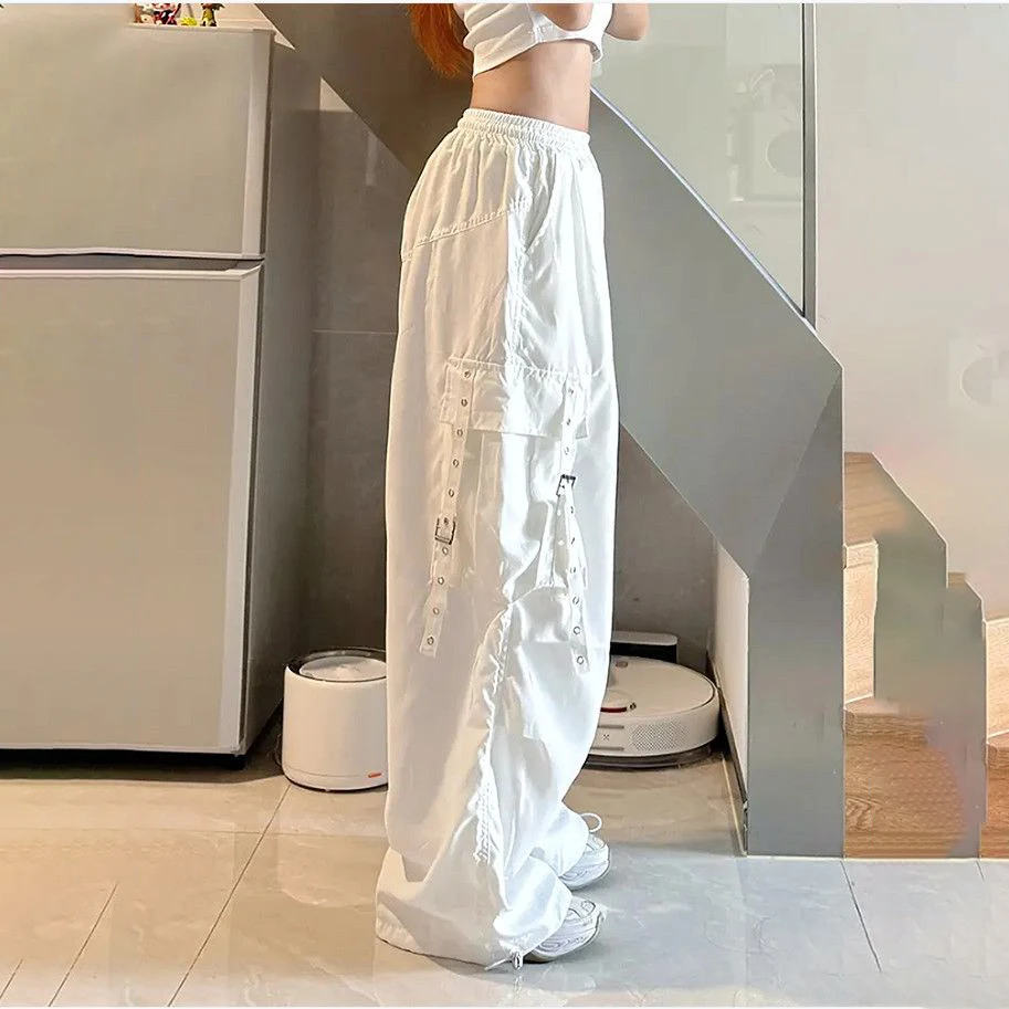 Women's High-Waist Street-Stopping Overalls Spring Autumn 2026 Loose Fit Wide Leg Pants Multi-Pocket Design Fashionable Dancewea