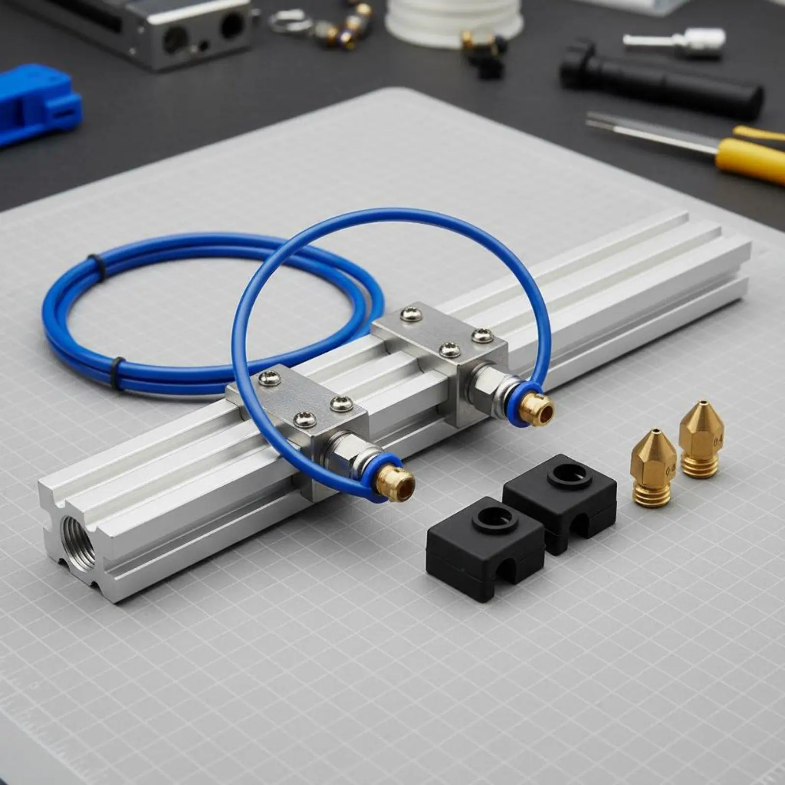 Low Friction PTFE Tubing for 3D Printer 10PCS Feeder Set Including PC4-M6 Connectors and Silicone Sleeves