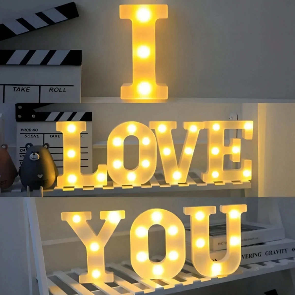 1pc 16cm/6.3inch Battery Powered Letter Lights Neon Sign Indoor Decorative Lamp For Home Bedroom Holiday Birthday Party Decor