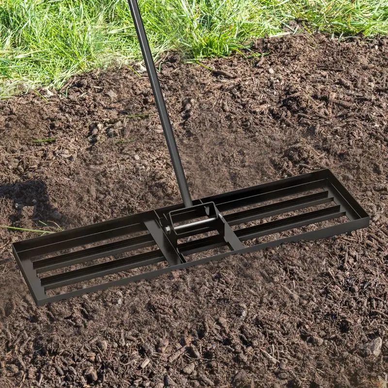 

36 x 10 Inch Lawn Leveling Rake with Ergonomic Handle-Black