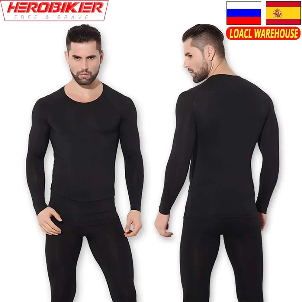 Thermal Underwear Suit Men Women Thermal Shirt Base Layer Thermal Underwear Motorcycle T-shirt Motorcycle Clothing