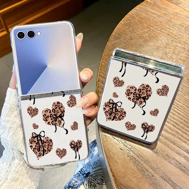 حافظة هاتف مطبوعة على شكل قلب ملون لهاتف سامسونج جالاكسي Z Flip 7 FE 6 5 4 3 5G غطاء صلب قابل للطي لهاتف سامسونج Z Flip7 Flip6 #3